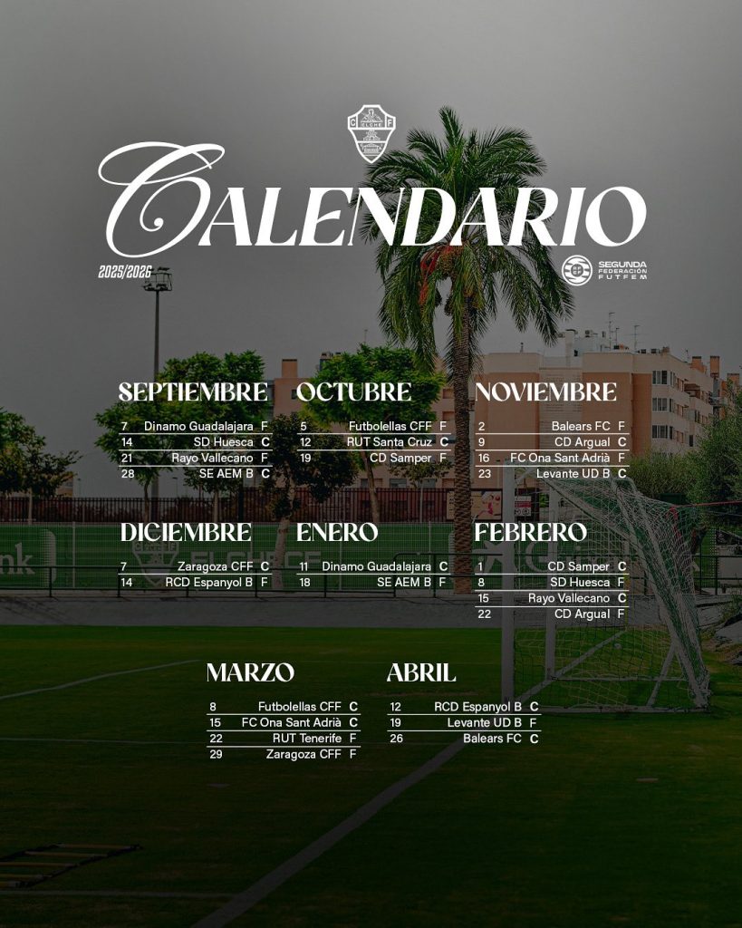 El Elche C.F. Femenino ya conoce su calendario para esta temporada ...