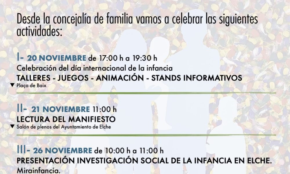 Elche conmemora el Día Internacional de la Infancia con actividades ...