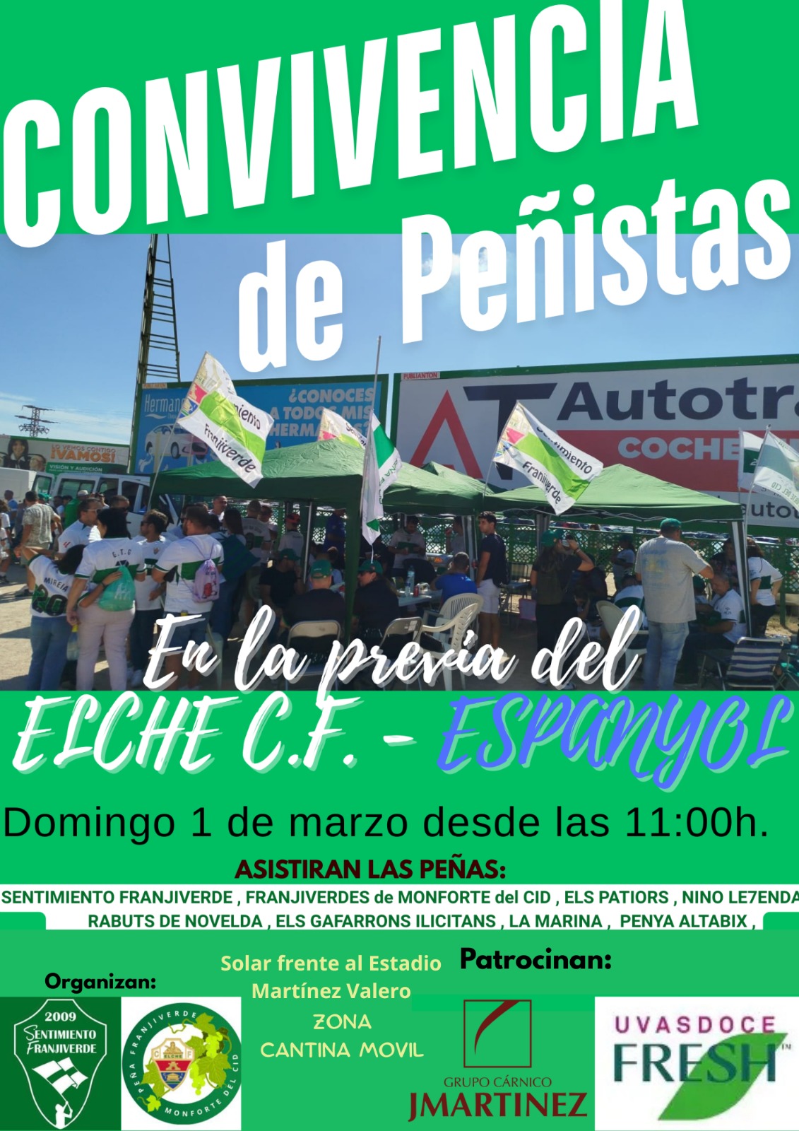 La Federación de Peñas organiza una jornada de convivencia para la previa del duelo ante el Espanyol