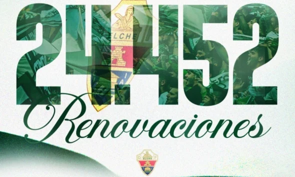 El Elche CF cierra el periodo de renovación con 24.452 abonados