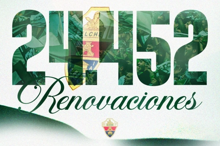 El Elche CF cierra el periodo de renovación con 24.452 abonados
